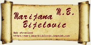Marijana Bijelović vizit kartica